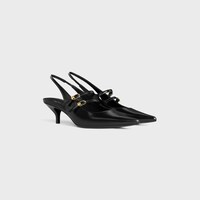 CELINE JUDY DOUBLE STRAP MARY JANE SLINGBACK IN CALFSKIN - BLACK -  - 2 | CELINE