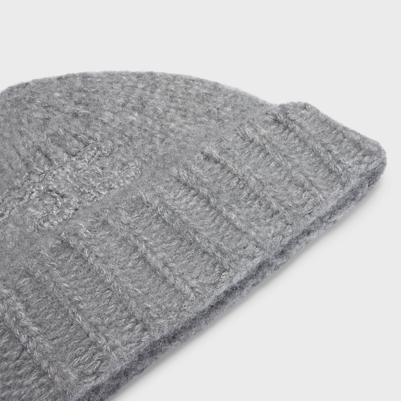 GORRO TRIOMPHE DE CACHEMIRA Y SEDA - GRIS CLARO -  - 1 | CELINE