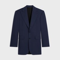 colonne jacket IN GRAIN DE POUDRE WOOL - NAVY -  - 1 | CELINE