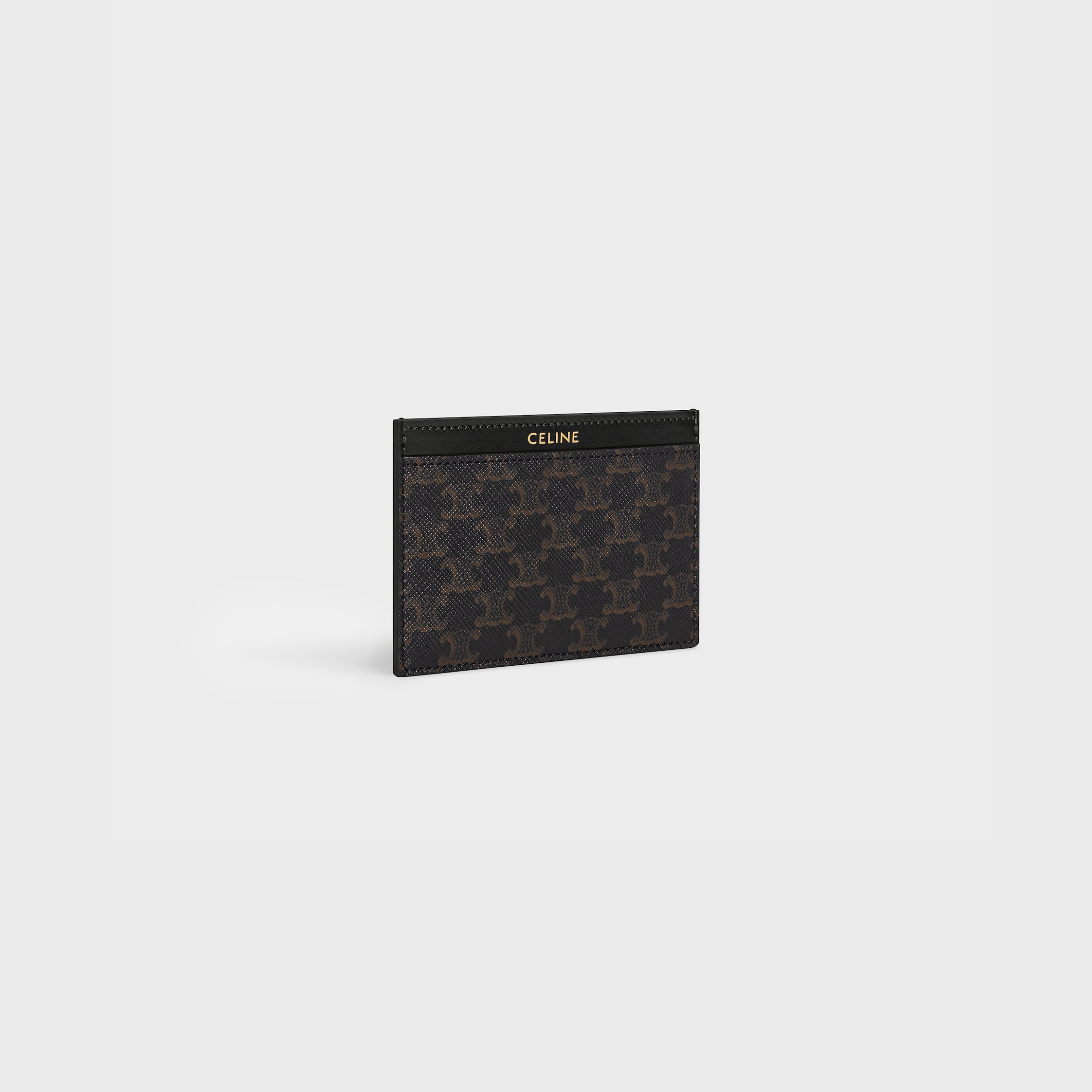 ☆☆CELINE☆☆ 23FW logo printing card wallet black 10B703 D CELINE HOMME Logo-Print Leather Cardholder for Men | MR PORTER