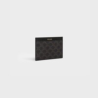 Plain Card holder IN Triomphe Canvas and calfskin - Black - TRIOMPHE CANVAS - 2 | CELINE