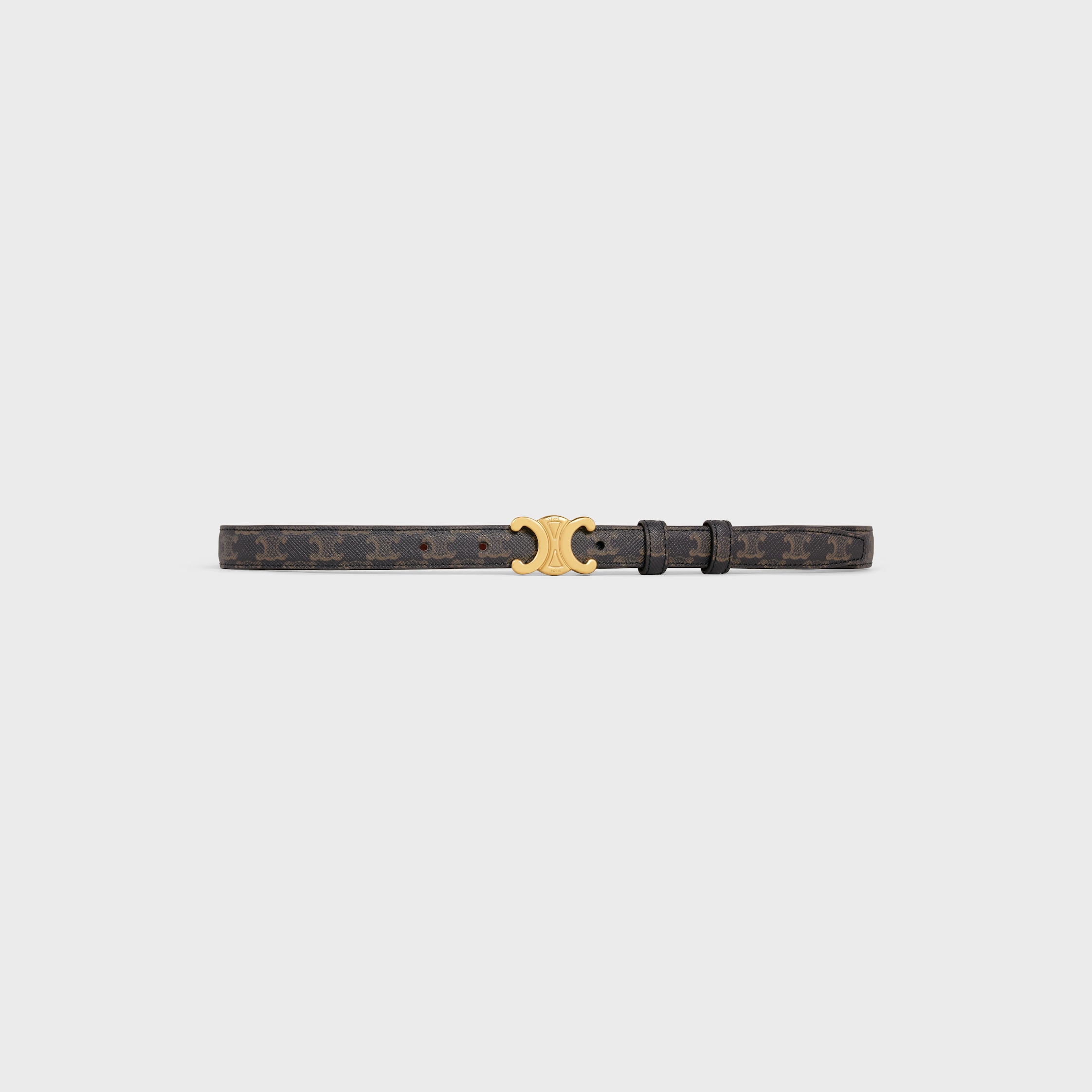 【関税込】CELINE Women Triomphe Canvas Belt 25MM Medium 25MM Triomphe Belt in Triomphe Canvas and Calfskin