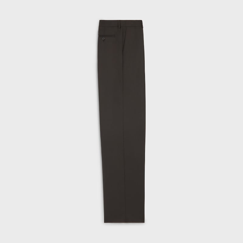 JAZZ TROUSERS IN WOOL CLOTH - BLACK CHOCOLATE -  - 1 | CELINE