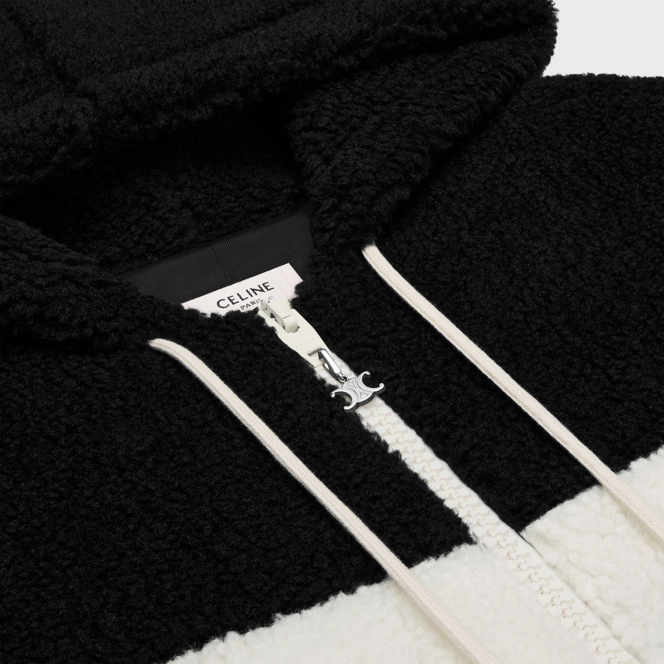 CELINE フード付 ジャケット ジャージーフリース ロゴポケット VIP価格☆CELINE HOMME☆ロゴ ジャージーフリースジャケット