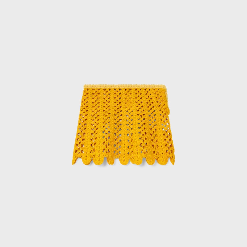 mini jupe coton crochet - orange clair -  - 1 | CELINE