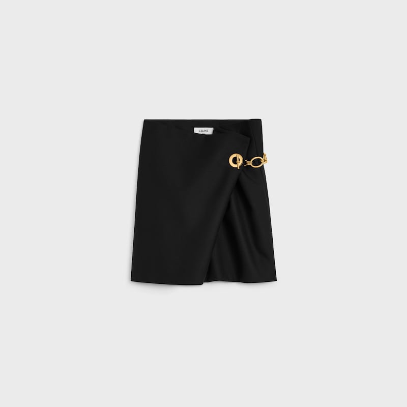 mini skirt IN mohair wool - BLACK -  - 1 | CELINE