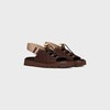 CELINE BILLIE CHUNKY SANDALE  IN Calfskin and Textile - DARK BROWN/BEIGE -  - 2 | CELINE
