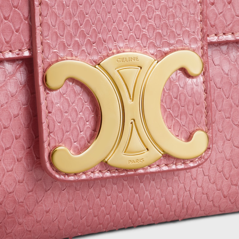 Medium Celine Victoire Bag in PYTHON - PINK - MORE LINES - 1 | CELINE