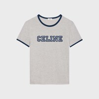 CELINE 레귤러 티셔츠 - 코튼 저지 - GREY MELANGE/NAVY -  - 1 | CELINE
