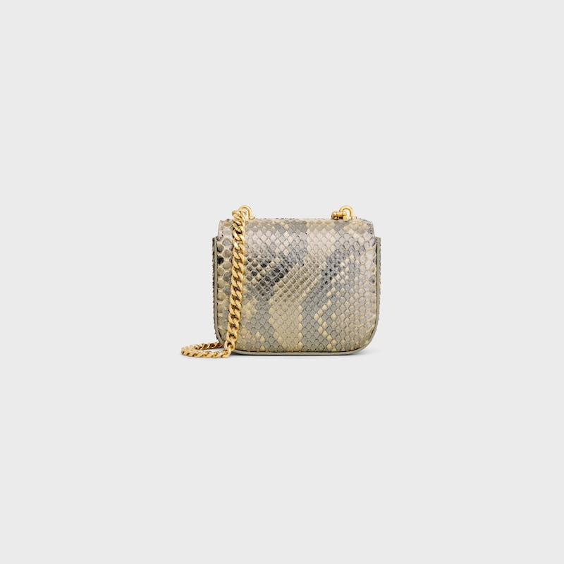 MINI CHAIN CLAUDE IN PEARLY PYTHON - NATURAL - MORE LINES - 1 | CELINE