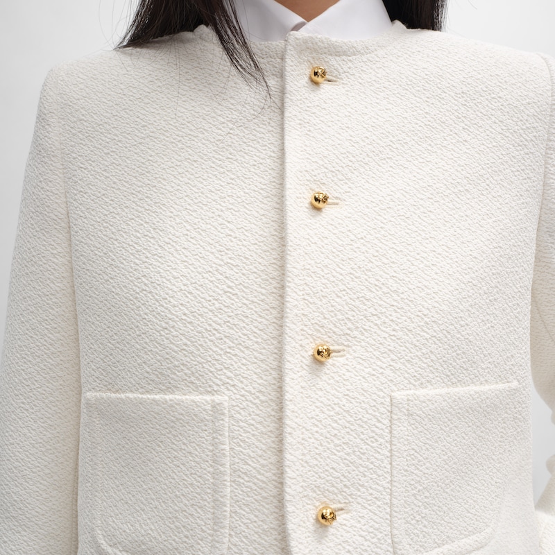 icone jacket IN viscose and wool natt&eacute; - OFF WHITE -  - 1 | CELINE
