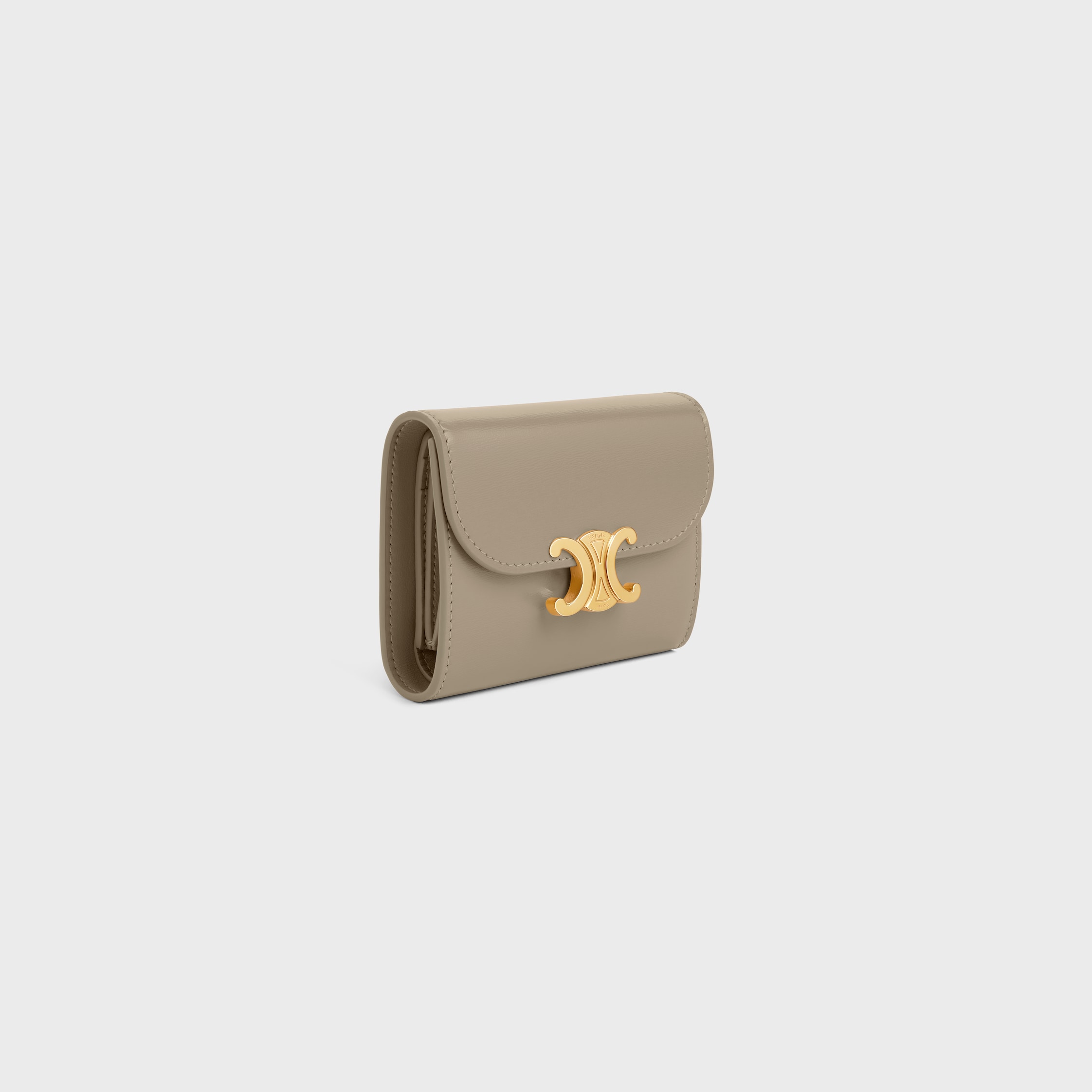【CELINE/セリーヌ】TRIOMPHE SMALL FLAP WALLET SMALL FLAP WALLET TRIOMPHE IN SHINY CALFSKIN - | CELINE