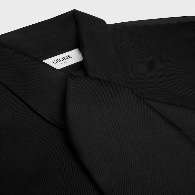 lavalliere shirt IN silk twill - BLACK -  - 1 | CELINE