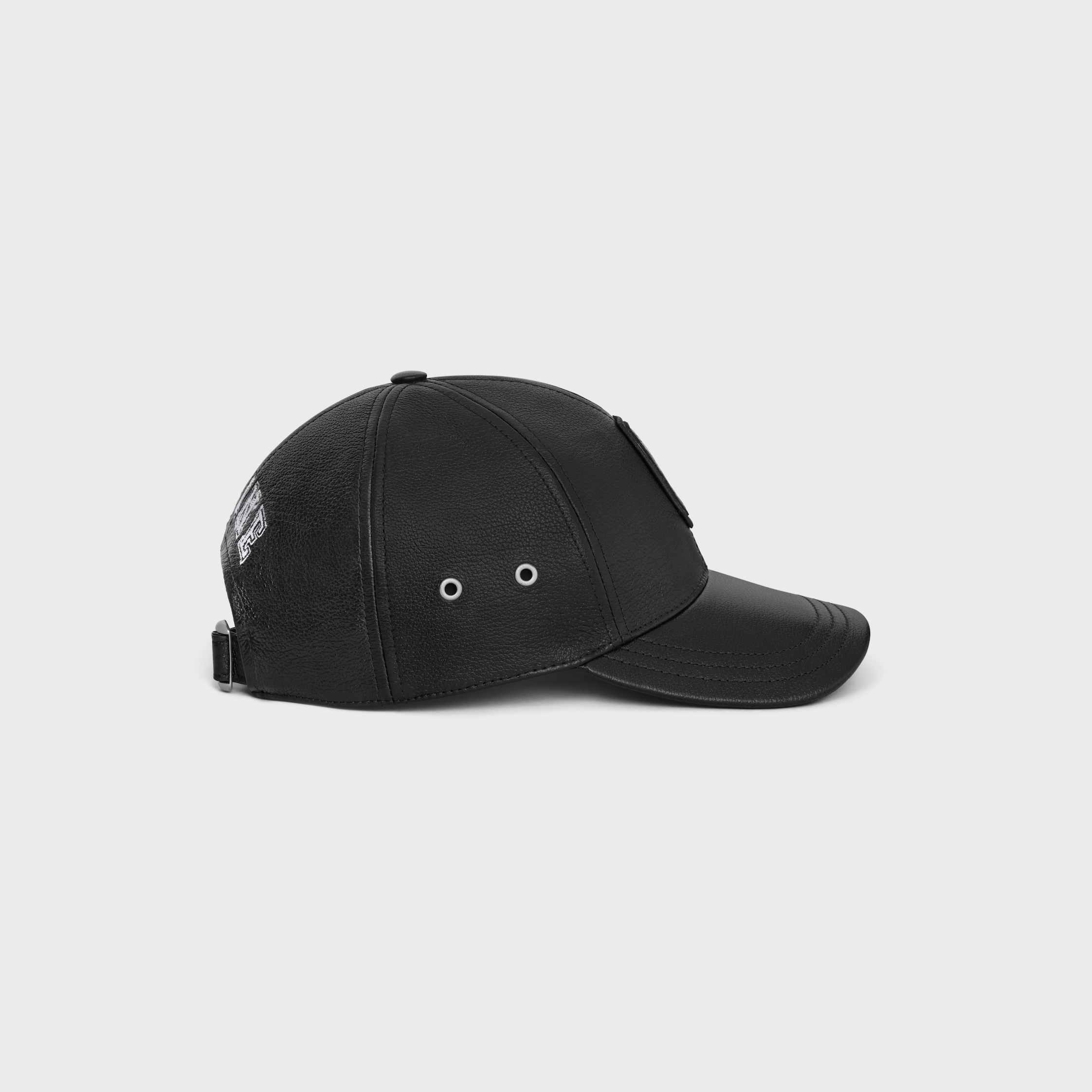 【日本入手困難】CASQUETTE BASEBALL COLLEGE AGNEAU GRAINE CASQUETTE BASEBALL COLLEGE AGNEAU GRAINÉ - BLACK / OFF WHITE