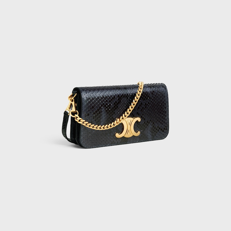MULTIPOCHETTE IN PYTHON - DARK ANTHRACITE - MORE LINES - 1 | CELINE