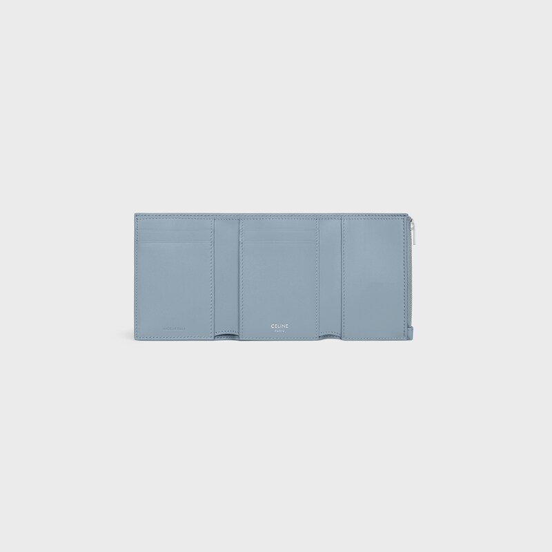 FINE STRAP WALLET NINO IN SUPPLE GRAINED CALFSKIN - LIGHT DENIM - WALLETS - 1 | CELINE