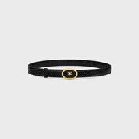 Medium 25MM Reversible Celine Alix Belt  IN PYTHON EMBOSSED CALFSKIN & CROCODILE EMBOSSED CALFSKIN - BLACK -  - 1 | CELINE