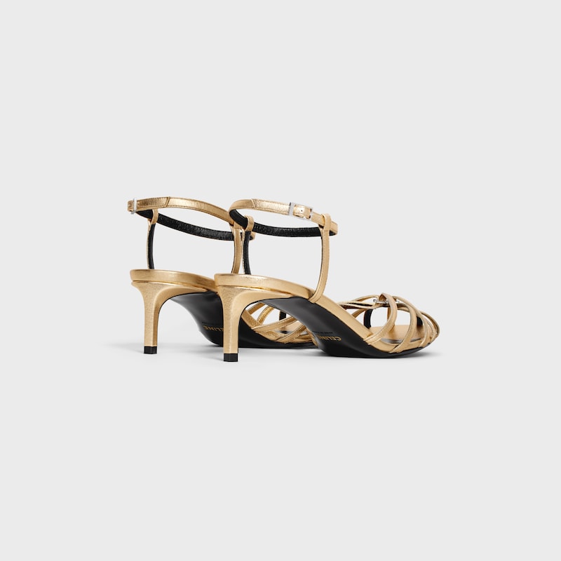 CELINE TRIOMPHE SANDAL in Laminated lambskin - GOLD -  - 1 | CELINE