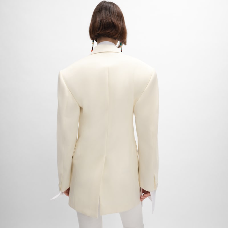 colonne jacket IN diagonal wool - OFF WHITE -  - 1 | CELINE