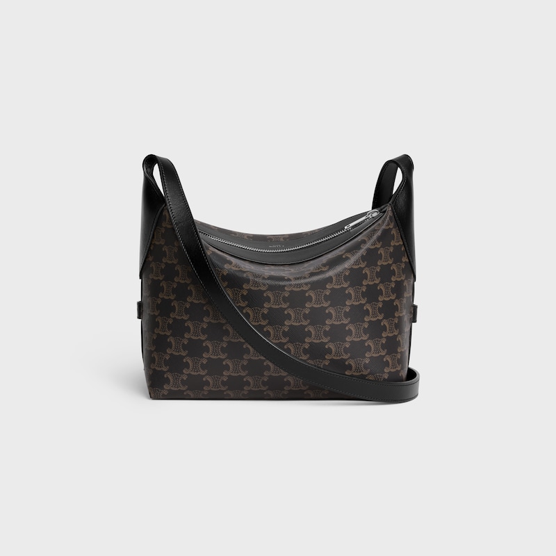 CROSSBODY BAG HARRY IN TRIOMPHE CANVAS AND CALFSKIN - BLACK - DRAWING SERIES - 1 | CELINE