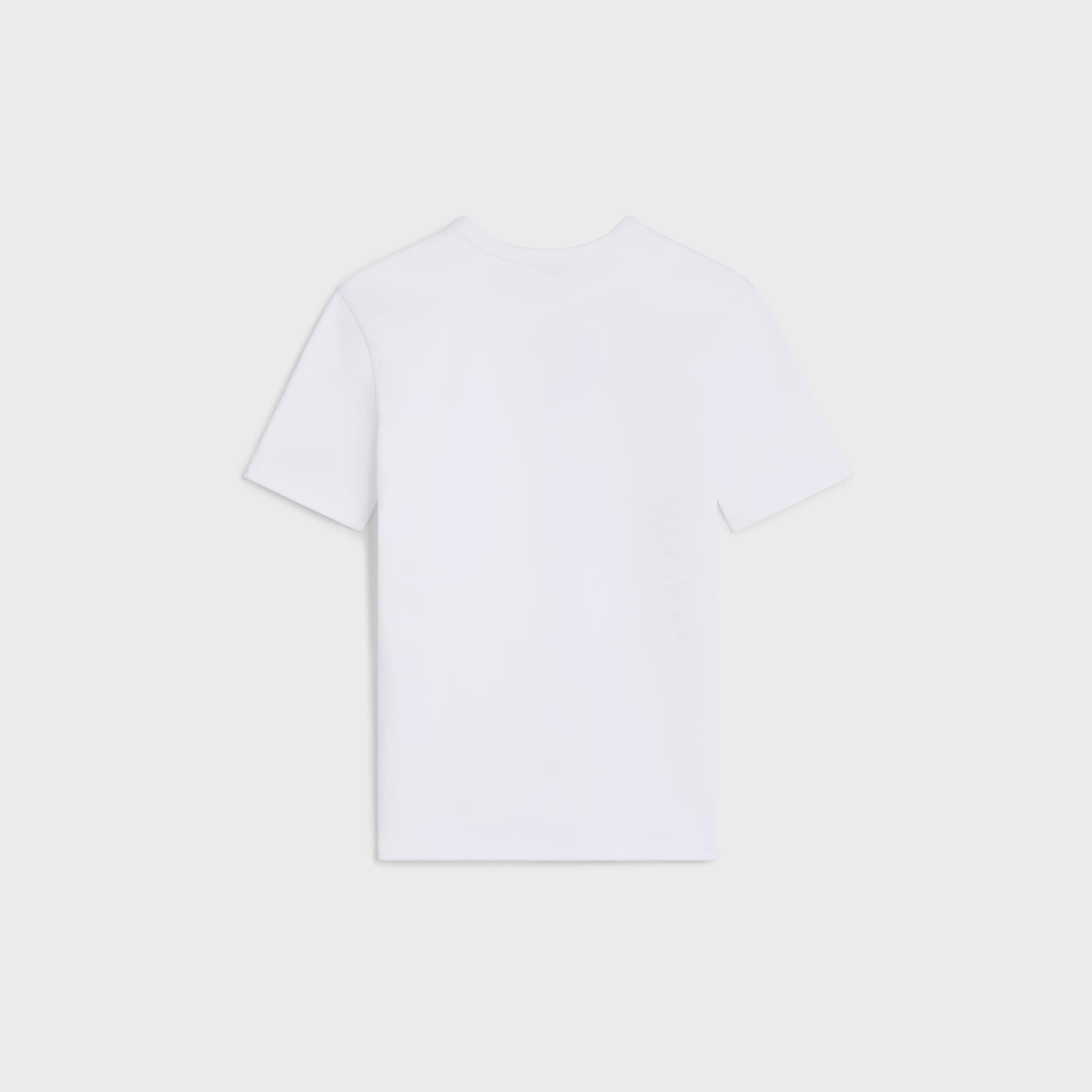 triomphe t-shirt IN ribbed cotton jersey - OFF WHITE / NAVY | CELINE