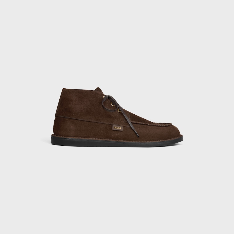 SIROCCO CHUKKA BOOT IN SUEDE CALFSKIN - DARK BROWN -  - 1 | CELINE
