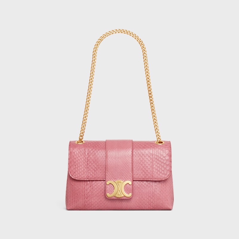 Medium Celine Victoire Bag in PYTHON - PINK - MORE LINES - 1 | CELINE