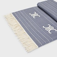 triomphe fouta in striped cotton - OFF WHITE / NAVY -  - 2 | CELINE