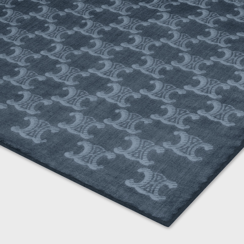 shawl in monogram cashmere muslin - DENIM -  - 1 | CELINE
