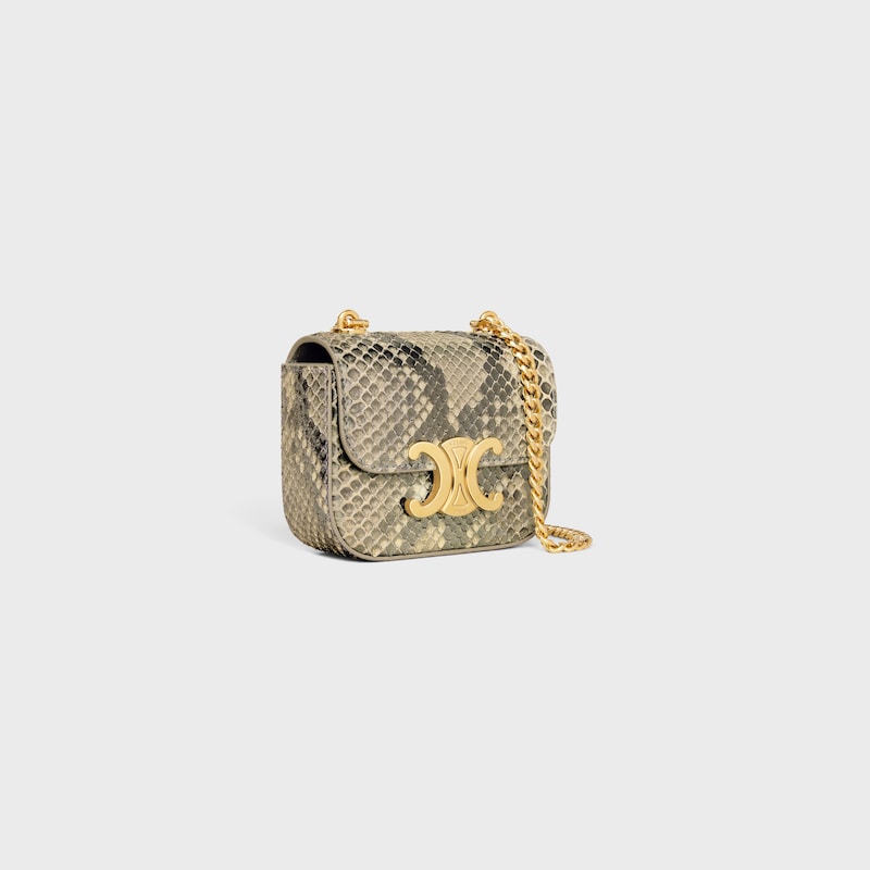 MINI CHAIN CLAUDE IN PEARLY PYTHON - NATURAL - MORE LINES - 1 | CELINE