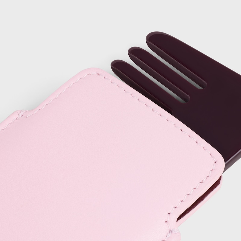 Small Hair Comb With Case in Smooth Calfskin - DIRTY PINK / SYRAH - BEAUTY ACCESSORIES - 1 | CELINE