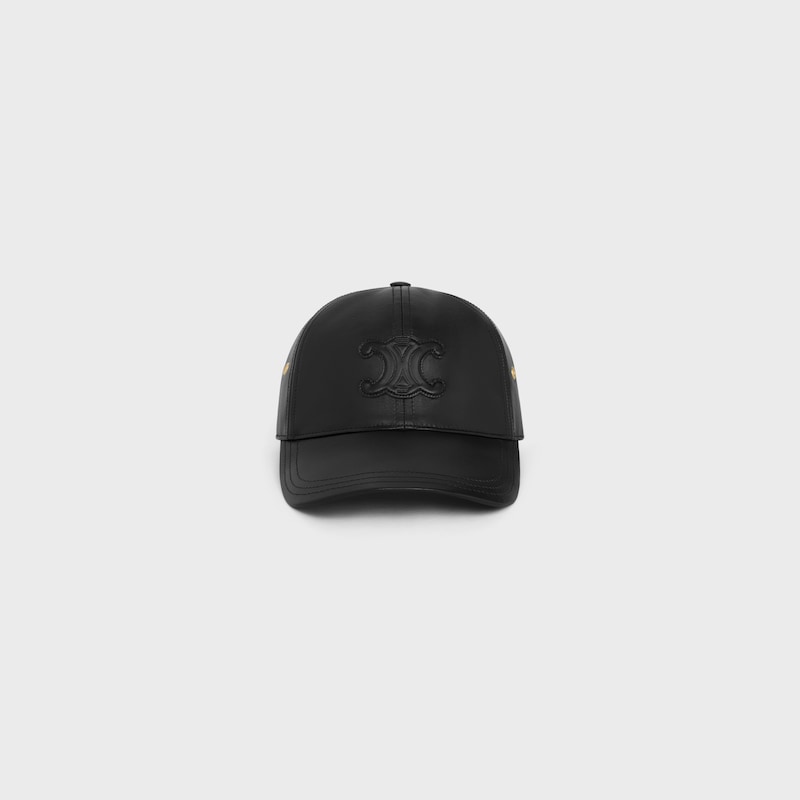 triomphe baseball cap in lambskin - BLACK -  - 1 | CELINE