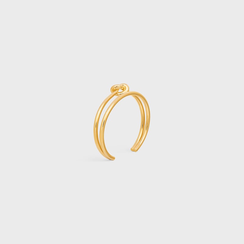 Knot Double Cuff in Brass with Gold Finish - GOLD -  - 1 | CELINE