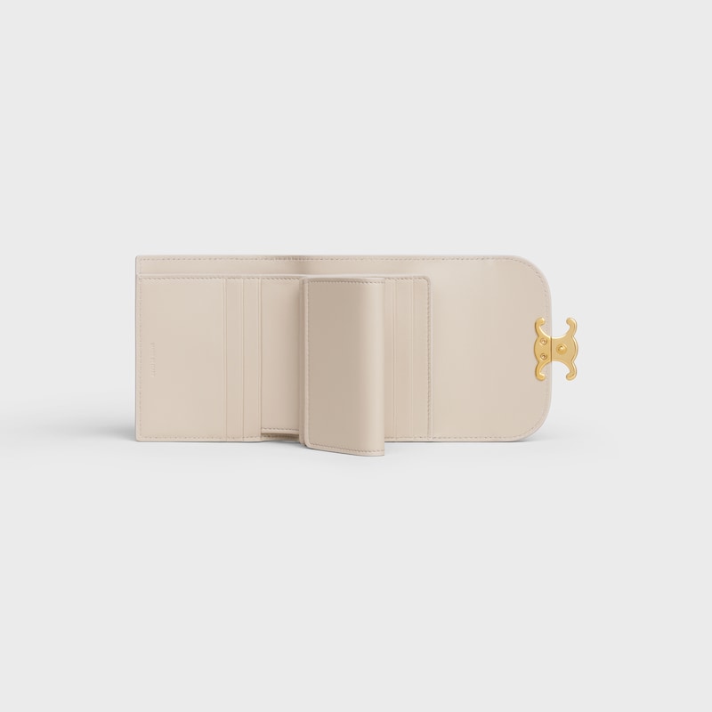 Portafoglio con patta piccolo TRIOMPHE in pelle di lucertola - BEIGE PALLIDO - GIFT FINDER - 1 | CELINE