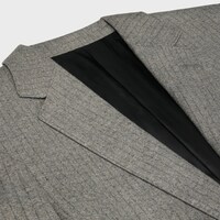 classic jacket in striped flannel - BETON/ANTHRACITE -  - 1 | CELINE