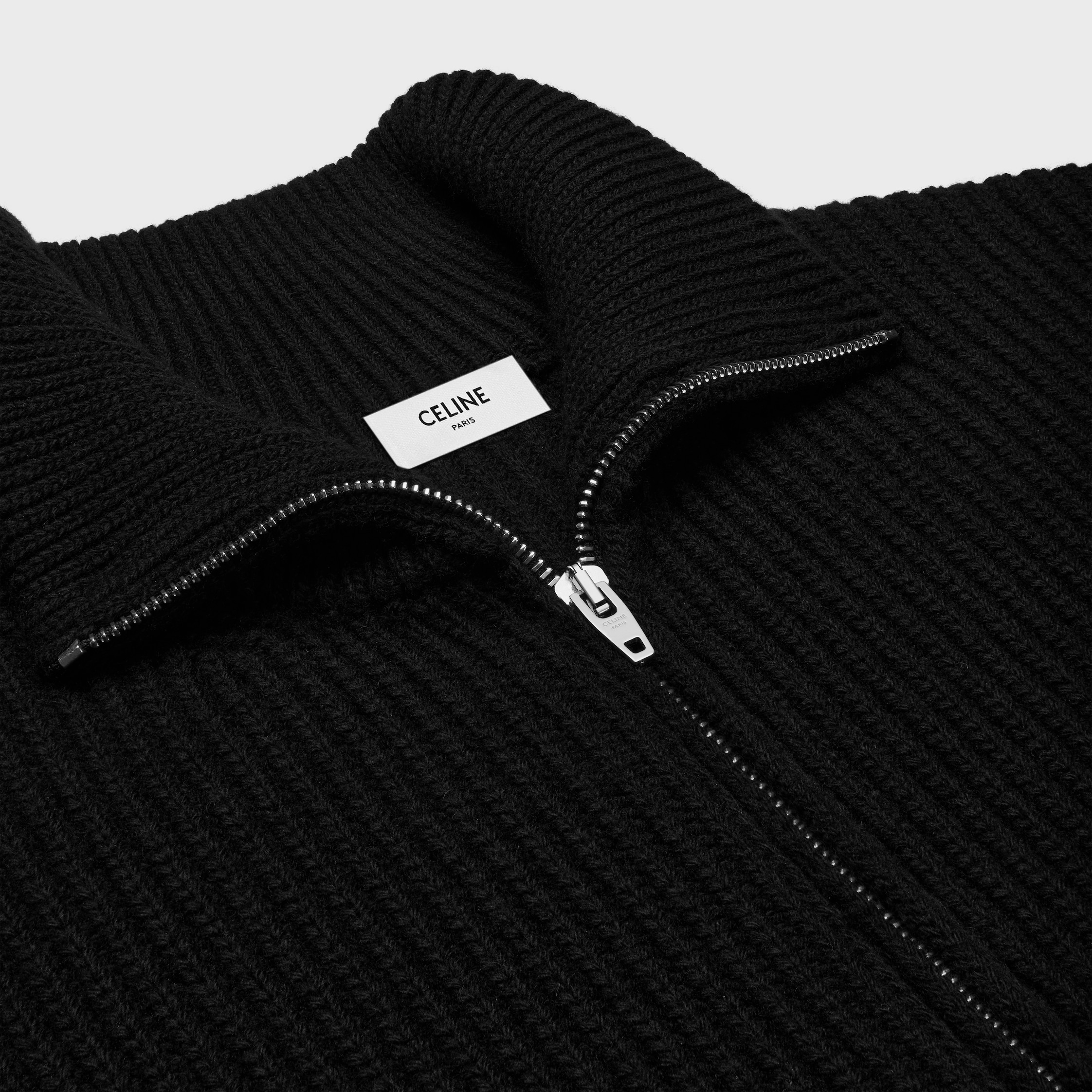 トリオンフ トラッカーセーター / リブ編みウール - ブラック