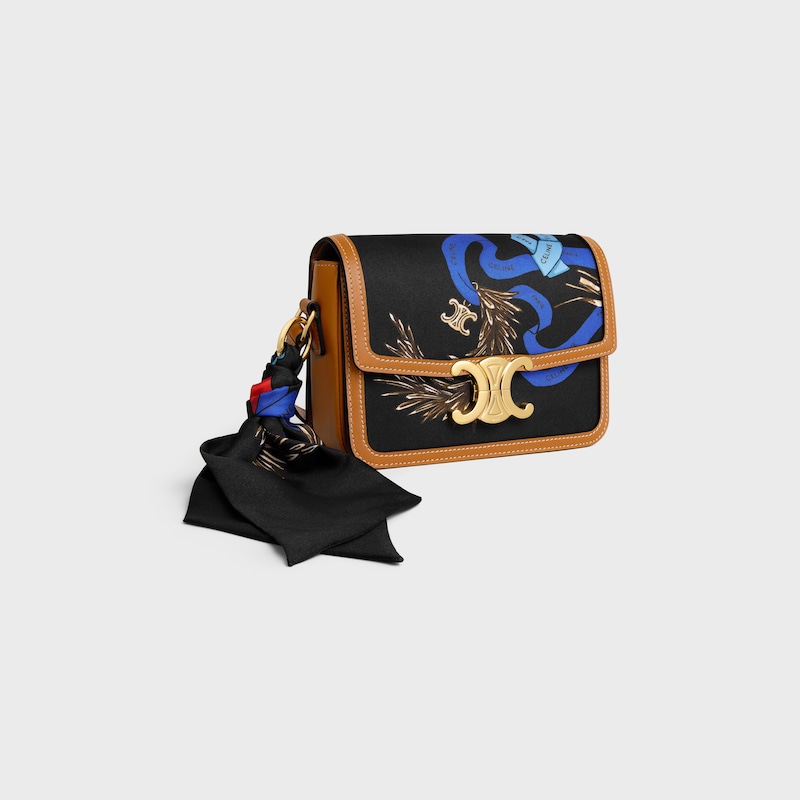 TEEN TRIOMPHE IN SILK AND NATURAL CALFSKIN - MULTICOLOR - CROSS-BODY BAGS - 1 | CELINE