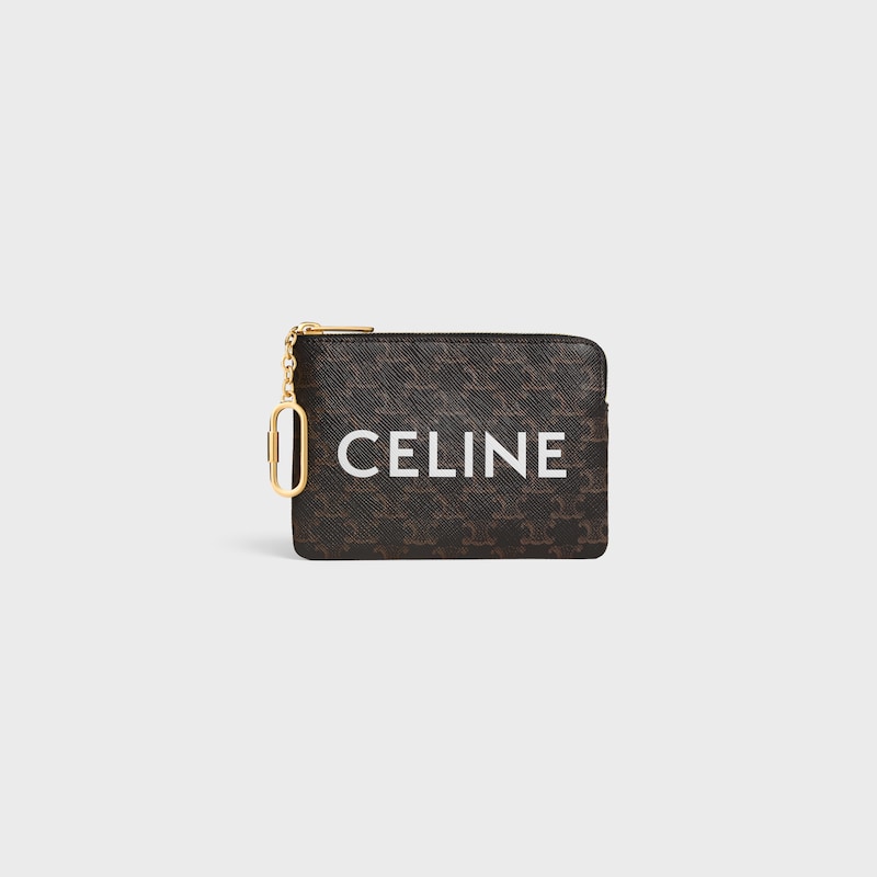 Portamonete in tela Triomphe con stampa Celine - Schwarz - TRIOMPHE CANVAS COLLECTION - 1 | CELINE