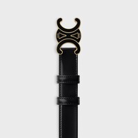 MEDIUM 25MM TRIOMPHE BELT IN Taurillon Leather - BLACK -  - 1 | CELINE