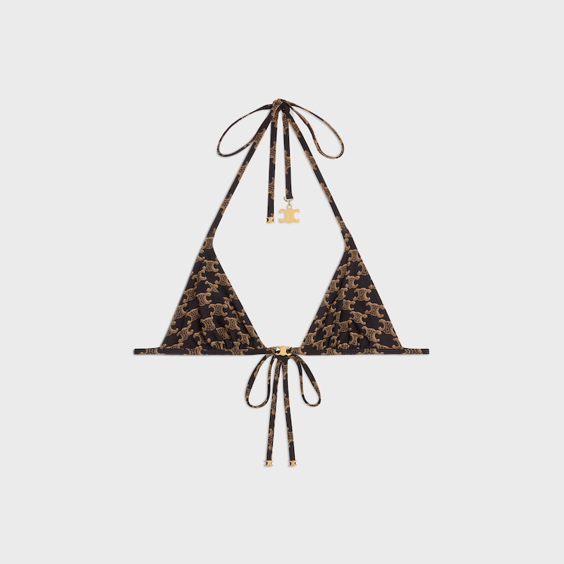 triomphe triangle top IN monogram matte jersey - TOFFEE / BROWN -  - 1 | CELINE