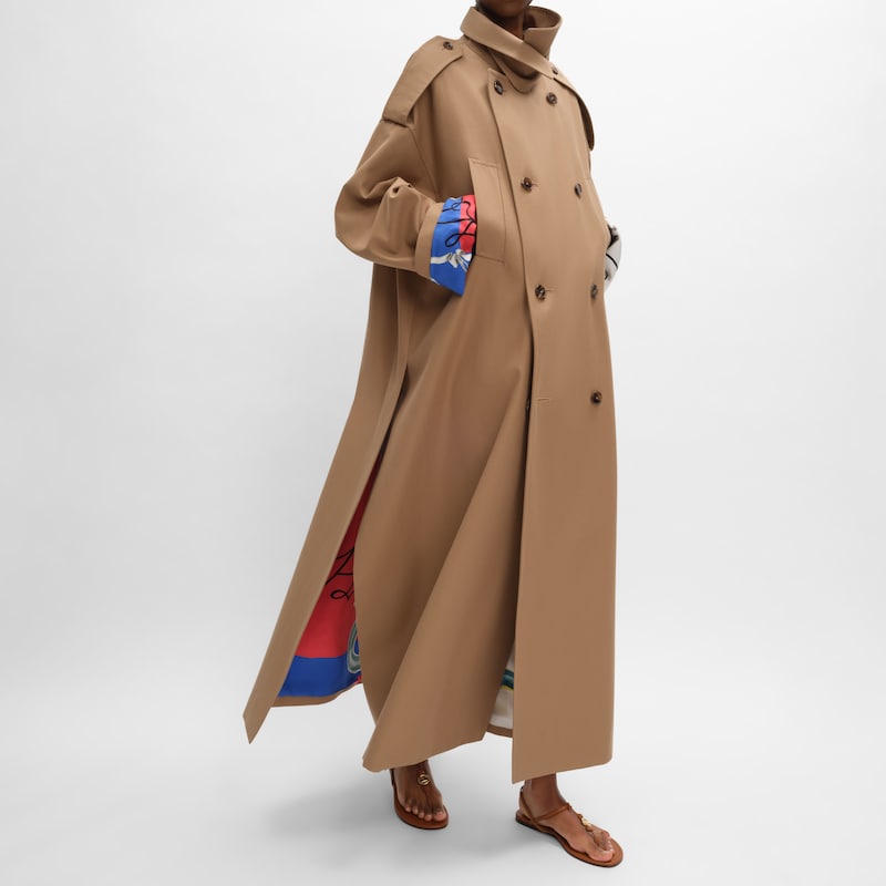 trench coat IN COTTON AND WOOL GABARDINE - CAMEL -  - 1 | CELINE