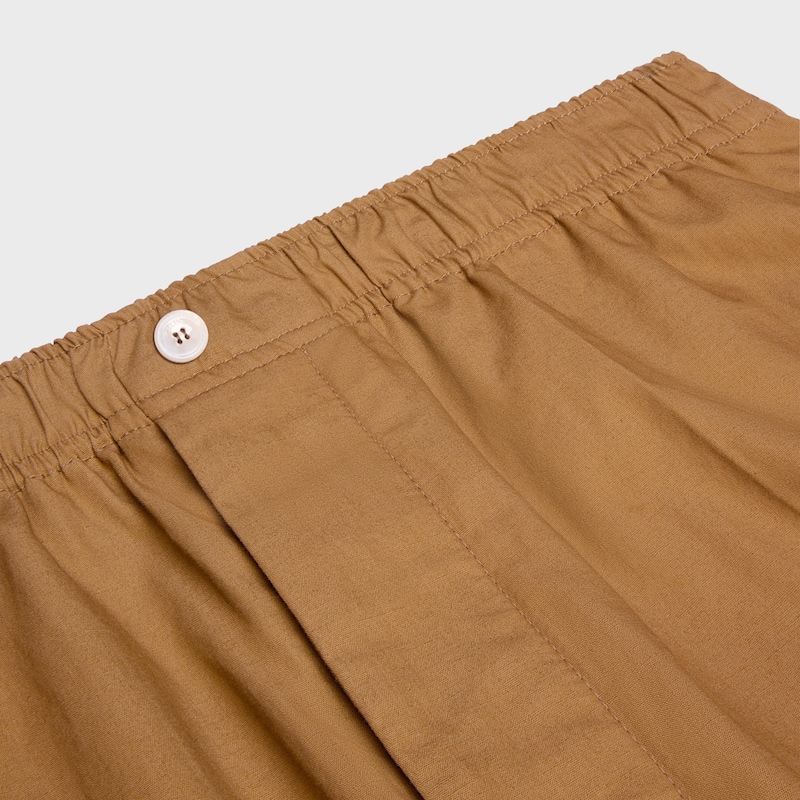 trousers IN COTTON AND LINEN CLOTH - CHESTNUT -  - 1 | CELINE