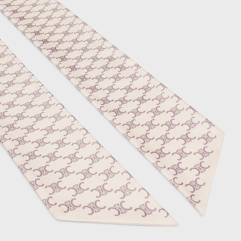 Triomphe桑蠶絲斜紋布領結 - 大麗花玫瑰色 -  - 1 | CELINE