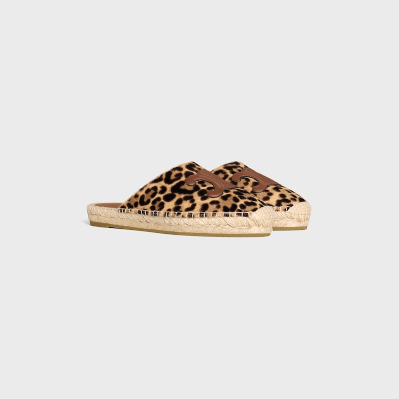 LES ESPADRILLES CELINE MULE IN Leopard Printed Hairy Calfskin - BROWN / BEIGE -  - 1 | CELINE