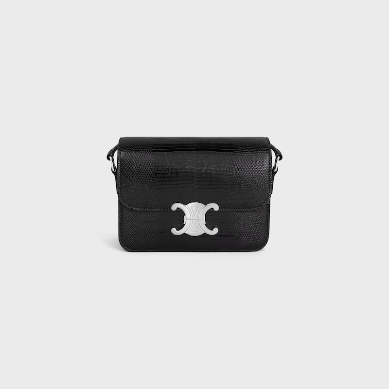 Teen Triomphe Bag in Lizard - BLACK - TRIOMPHE - 1 | CELINE