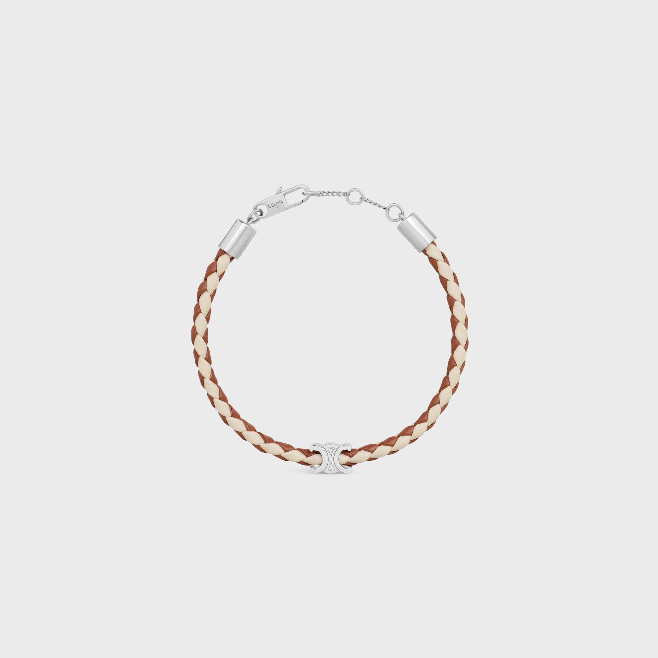 TRIOMPHE BEACH BRACELET IN BRASS AND SMOOTH CALFSKIN - | CELINE