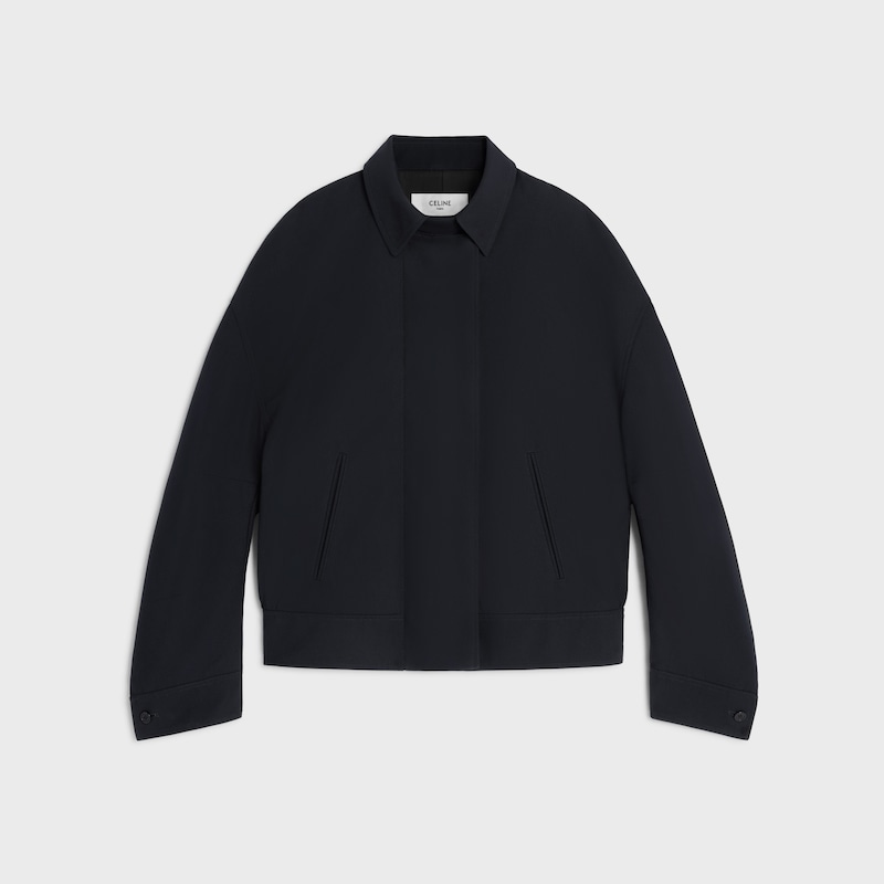 jacket IN WOOL AND COTTON GABARDINE - NAVY -  - 1 | CELINE