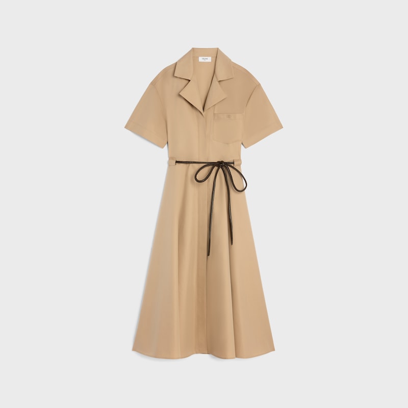 dress IN cotton and silk twill - CORDE -  - 1 | CELINE