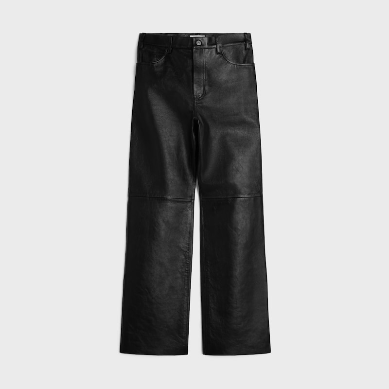 straight jeans IN soft lambskin - BLACK -  - 1 | CELINE