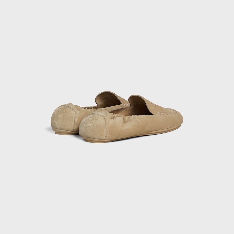 ADAM LOAFER IN SUEDE CALFSKIN - BEIGE -  - 1 | CELINE